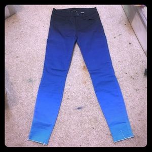 NWOT barney’s hand dyed blue ombre skinny jeans